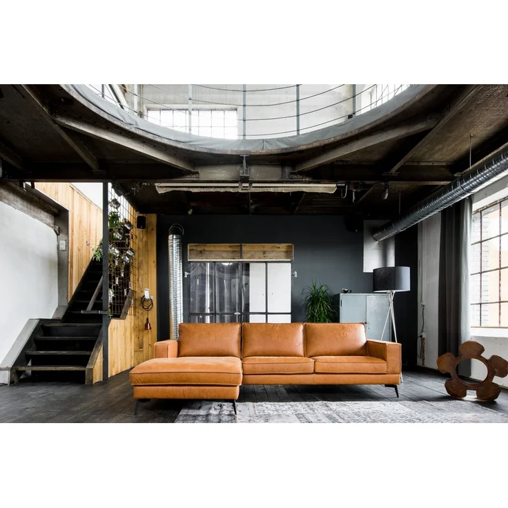 KAWOLA Sofa BLOOM Ecksofa Leder cognac Recamiere links 84 x 177 x 276 cm – Bild 4
