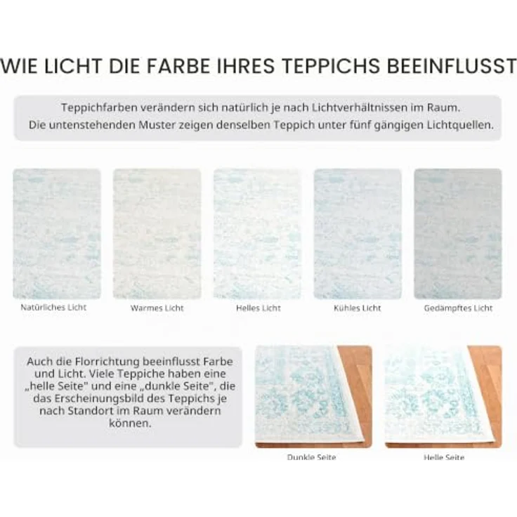 Safavieh Teppich 183x274 cm - Adirondack Collection - Transitional Design, Elfenbein & Hellblau, Pflegeleichte Synthetikmischung, Ideal für Wohnzimmer, Schlafzimmer, Büro | 1 cm Flor, Teppich für den Innenbereich, Polypropylen-Fasern, Öko-Tex-zertifi... – Bild 11