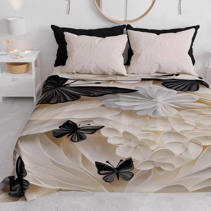 PETTI Artigiani Italiani - Tagesdecke für Einzelbett, Frühling und Sommer, leichte Decke für Einzelbett, Mariposa 5, 100% Made in Italy – Bild 1