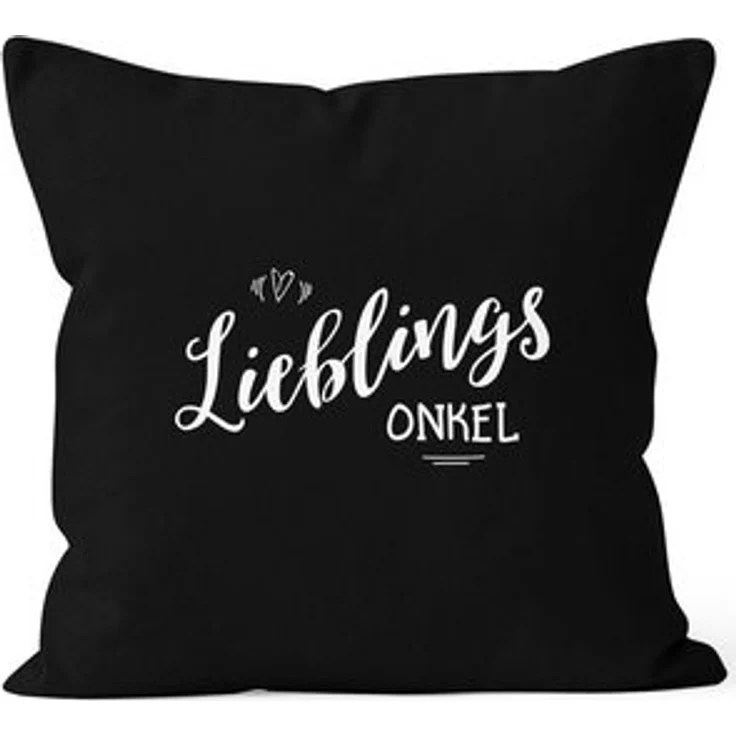 MoonWorks Dekokissen Kissenbezug Lieblingsonkel Geschenk Familie Onkel Kissen-Hülle Deko-Kissen 40x40 Baumwolle MoonWorks® – Bild 4