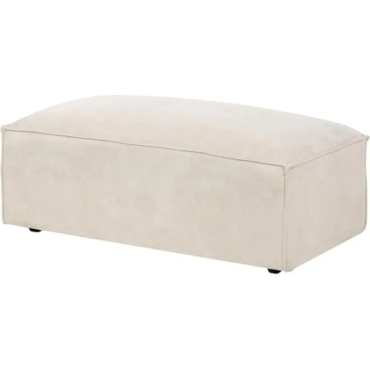 Ottomane HELLNAR Samtstoff Helles Beige