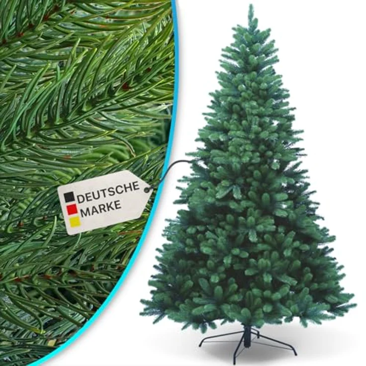NYVI Künstlicher Weihnachtsbaum Weihnachtsbaum NYVI-Xmas Premium aus 100% Spitzguss Absolut Lebensecht, Künstlicher Tannenbaum B1 Schwer entflammbar Metallständer – Bild 2