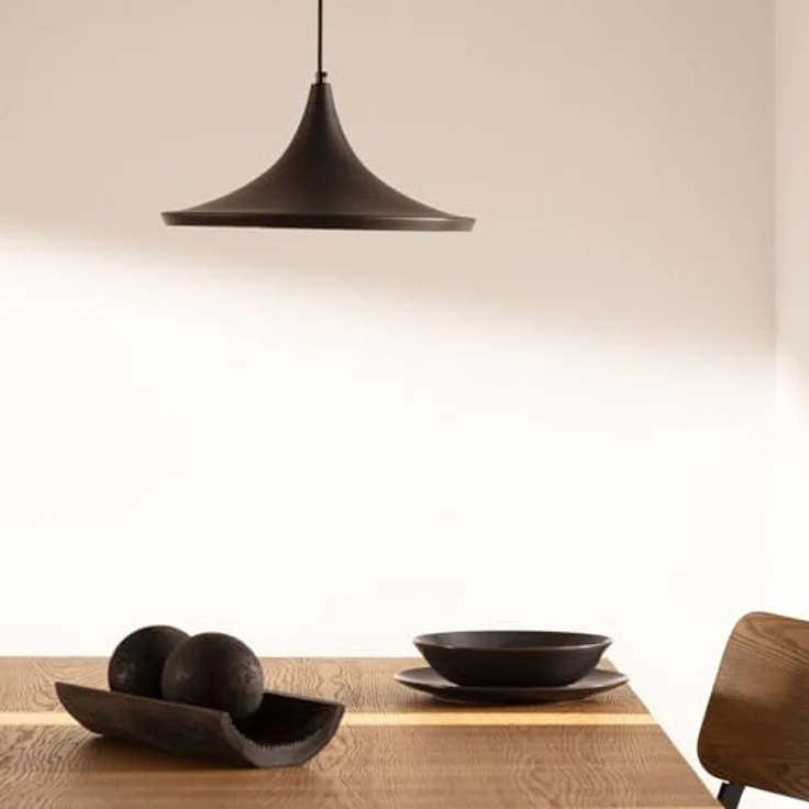 LEDKIA LIGHTING Presley Hängeleuchte, Japanisches Design mit verstellbarem Kabel, E27 Fassung, Schwarz, Aluminium für Wohnzimmer, Küche, Schlafzimmer – Bild 5