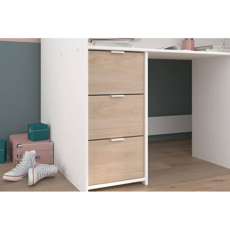 Parisot Hochbett Tom mit Schreibtisch, Schubkästen & Schrank – Bild 11