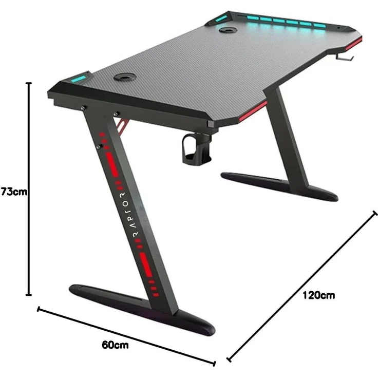 Raptor Gaming Tisch GT100 schwarz-grau – Bild 10