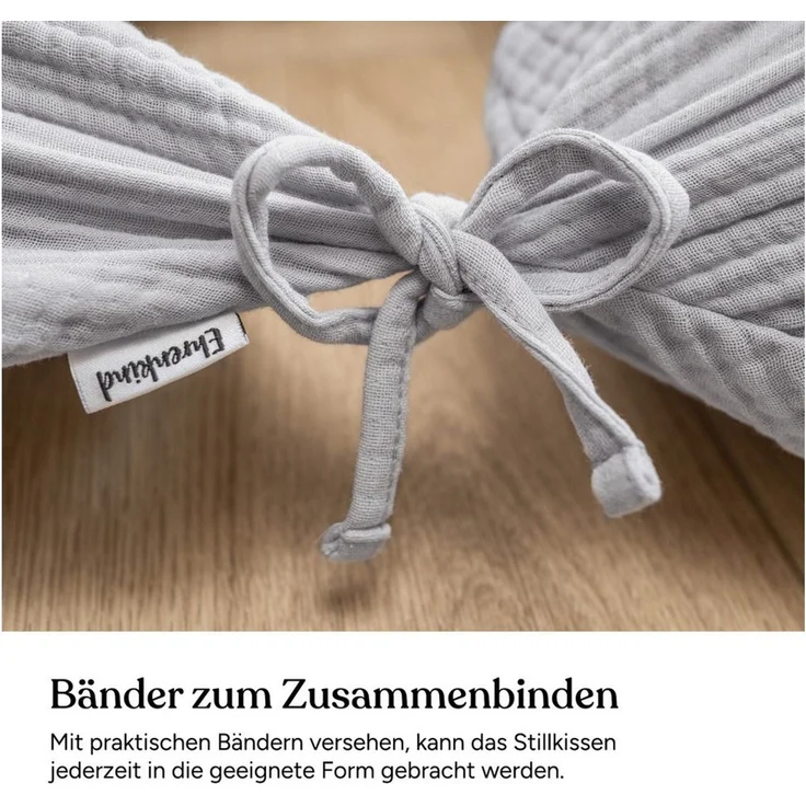 Ehrenkind Stillkissen Musselin aus hochwertiger Bio Baumwolle, Schwangerschaftskissen, Seitenschläferkissen, OEKO-TEX® STANDARD 100 Klasse 1 zertifiziert – Bild 3