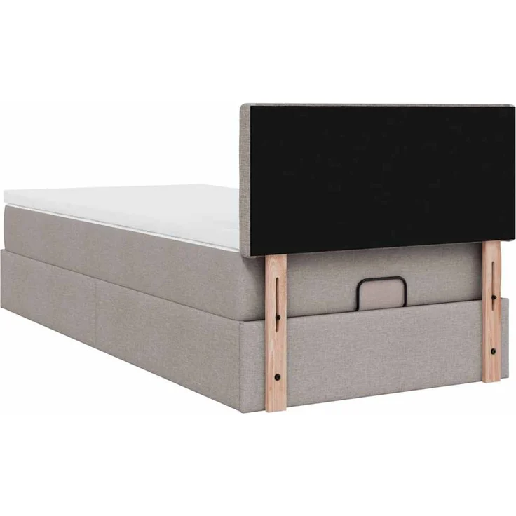 vidaXL Ottoman-Bett mit Matratze Taupe 100x200 cm Stoff 3311605 – Bild 8