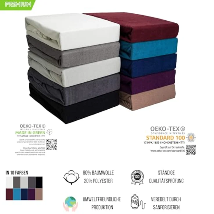 Hometex Premium Textiles Spannbettlaken aus Frottier Stoff bis 23 cm Steghöhe, Frottee, Gummizug: Rundumgummizug, Kuschelig warm und extra weich, ideal für die kalte Jahreszeit – Bild 3