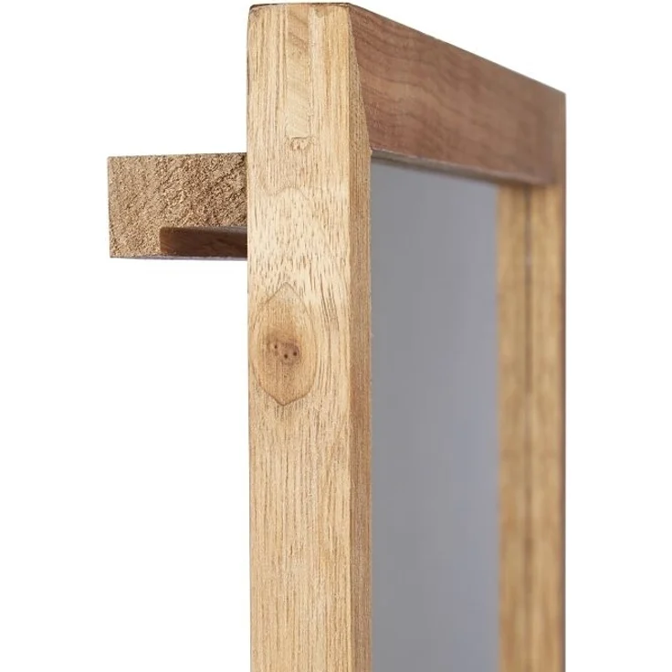 Relaxdays Wandregal mit verschiebbarem Spiegel, geöltes Holz Walnuss, 80 cm – Bild 8