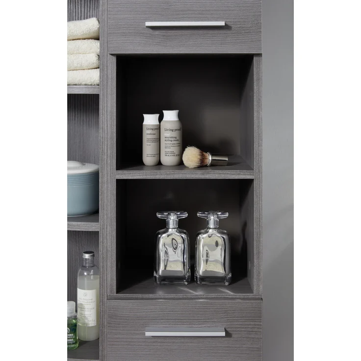 Badset 3-tlg. 'Runner' mit Hochschrank, Unterschrank & Spiegelschrank, Sardegna Rauchsilber, ohne Waschbecken – Bild 11