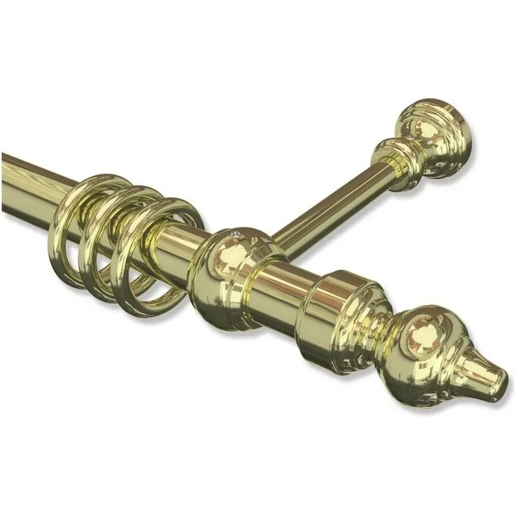 INTERDECO Gardinenstange Classic Rondo, Ø 28 mm, 1-läufig, Wandmontage, Deckenmontage, Messing-farbig