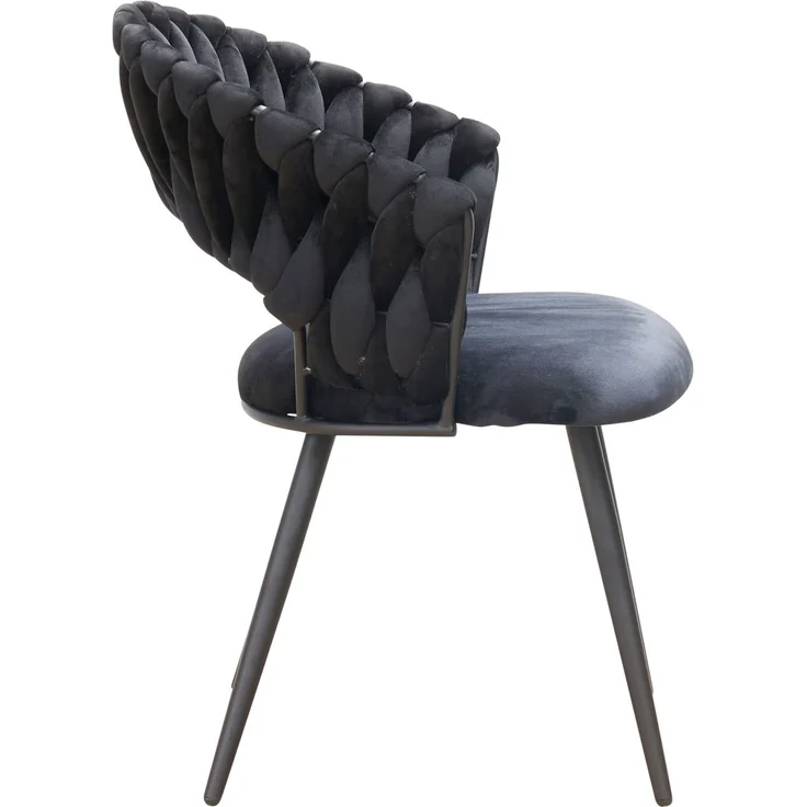 LC Home Esszimmerstuhl »Nancy« Flechtoptik Samt Armlehnstuhl Designerstuhl (Einzelstuhlset, 2 St), Gestell aus Metall – Bild 4