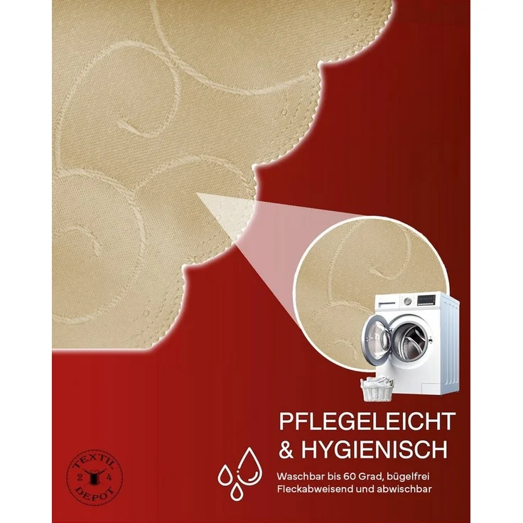 texpot Tischdecke Ranken Schnörkel glänzend bügelfrei fleckabweisend (1-tlg) – Bild 3