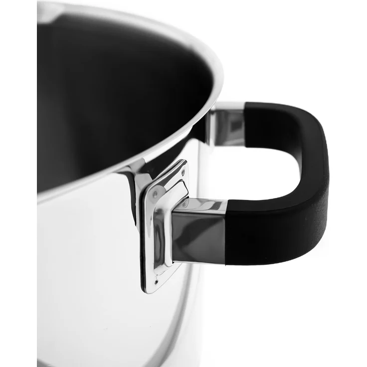 Hochwertiges Kochtopf aus Edelstahl mit Silikongriff und Glasdeckel in Silber 28 cm – Bild 5