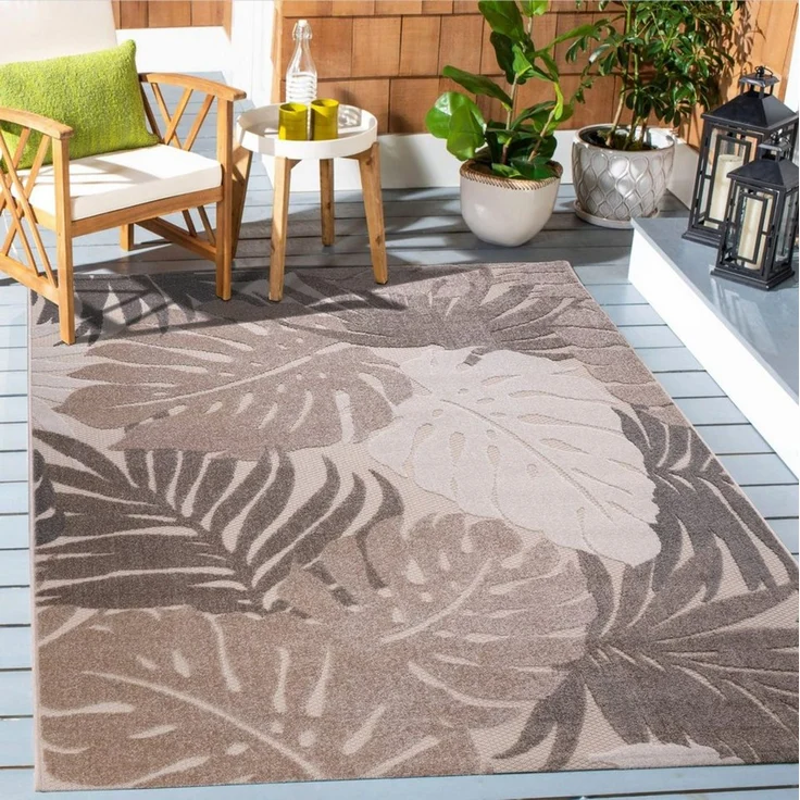 Sanat Teppich Floral Outdoor, rechteckig, Höhe: 6 mm, In- und Outdoor geeignet, florales Design, Balkon, Terasse – Bild 1