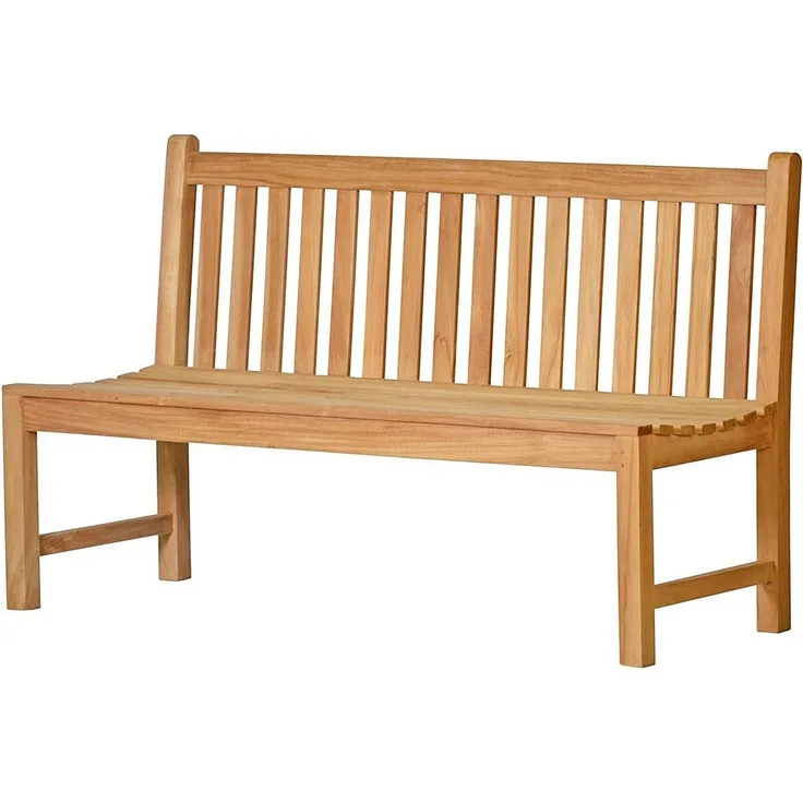 Kai Wiechmann Gartenbank Massive Teakbank ohne Armlehnen als wetterfeste Teak Sitzbank, nachhaltige und unbehandelte Teakholzbank