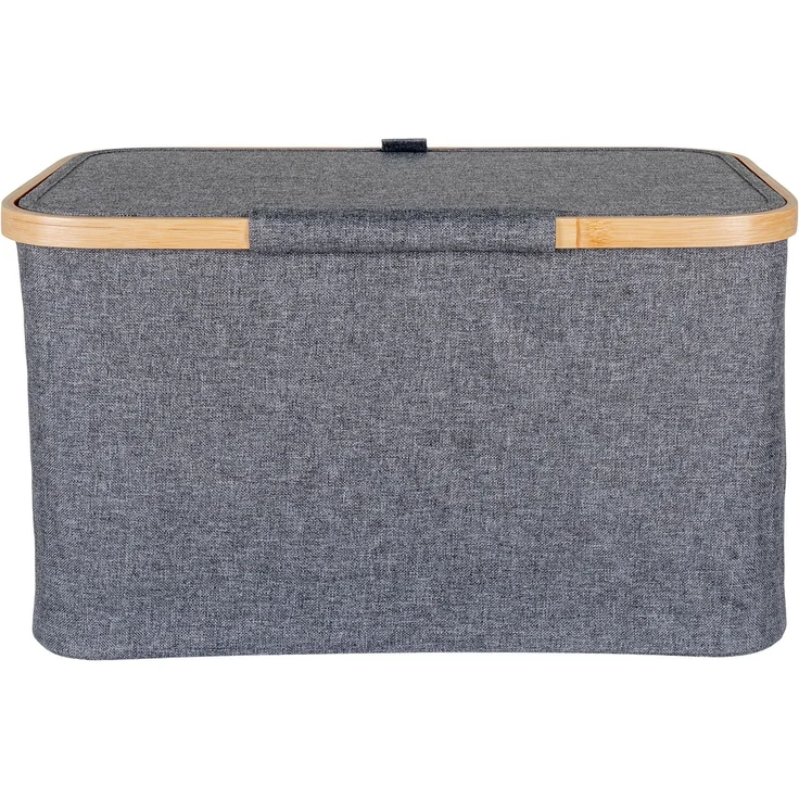 House Nordic Korb, Bambus/Textil, dunkelgrau, 30x45x25 cm – Bild 3