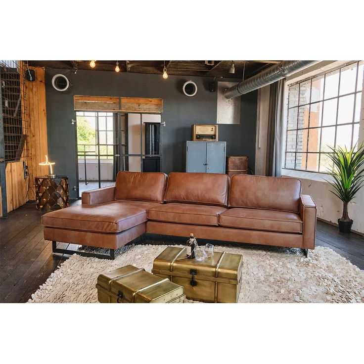 KAWOLA Ecksofa VILNIUS, Couch L-Form mit Longchair rechts oder links Lederfaserstoff – Bild 5
