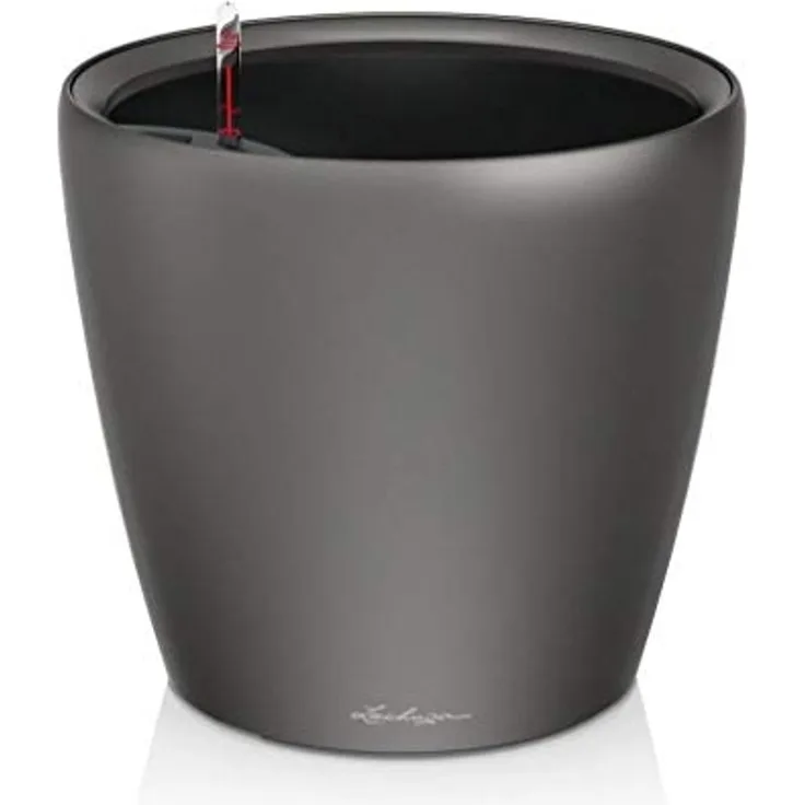 LECHUZA Tisch-Pflanzgefäß CLASSICO LS 21 ALL-IN-ONE Kohlegrau-Metallic 442094