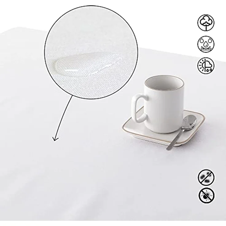 BELUM | Harz-Tischdecke XL aus 100% Bio-Baumwolle | schmutzabweisend für großen rechteckigen Tisch | Keine Tischdecke (250x140) – Bild 9