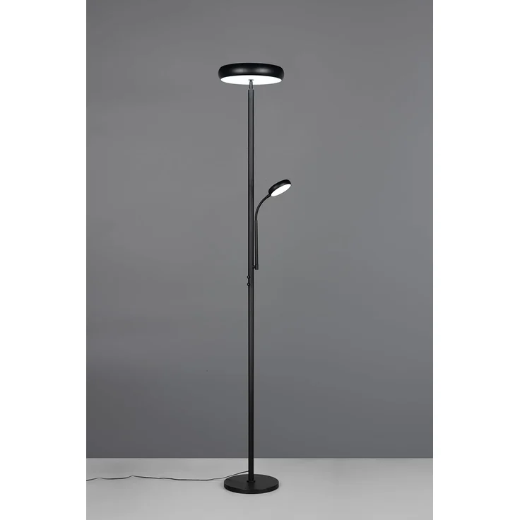 LED Deckenfluter PALERMO Höhe 183cm mit Leselampe und Fernbedienung, Schwarz – Bild 7