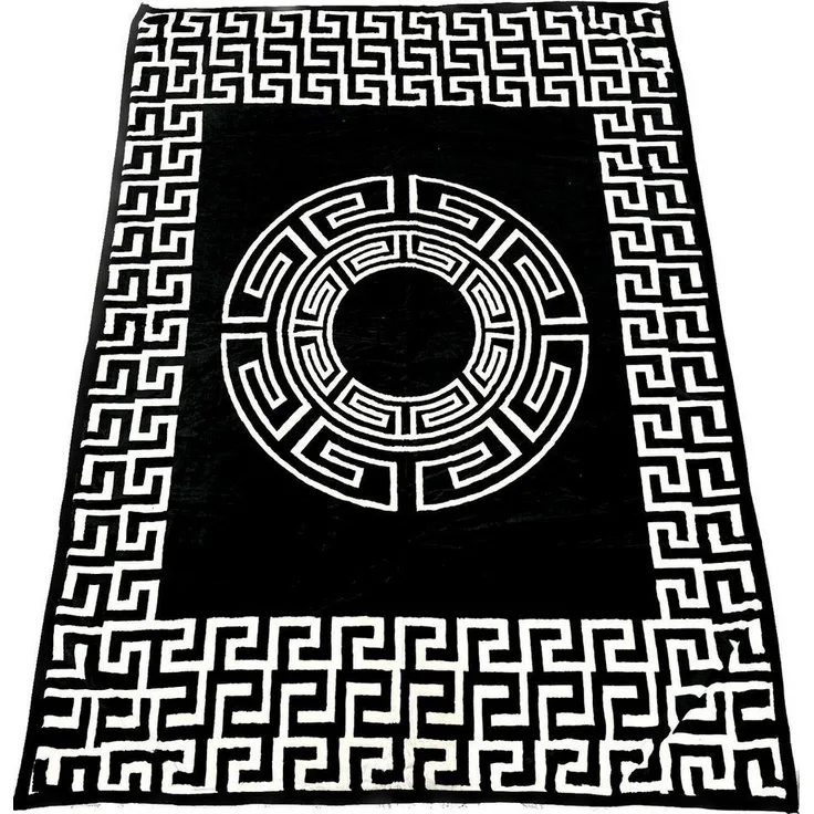 Almina Decke 160x220cm 1 Person Schwarz-Weiß Muster Tagesdecke Kuscheldecke Wohndecke Fleecedecke Bettdecke Motiv 3