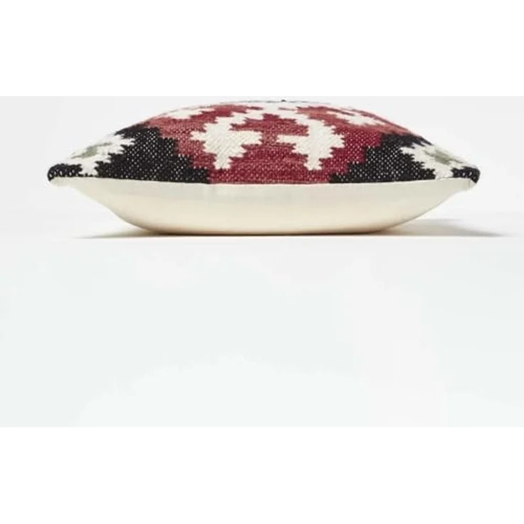 Homescapes Dekokissen Kelim-Kissen Tawa schwarz-creme-rot – Kissen 45 x 45 cm mit Füllung – Bild 4