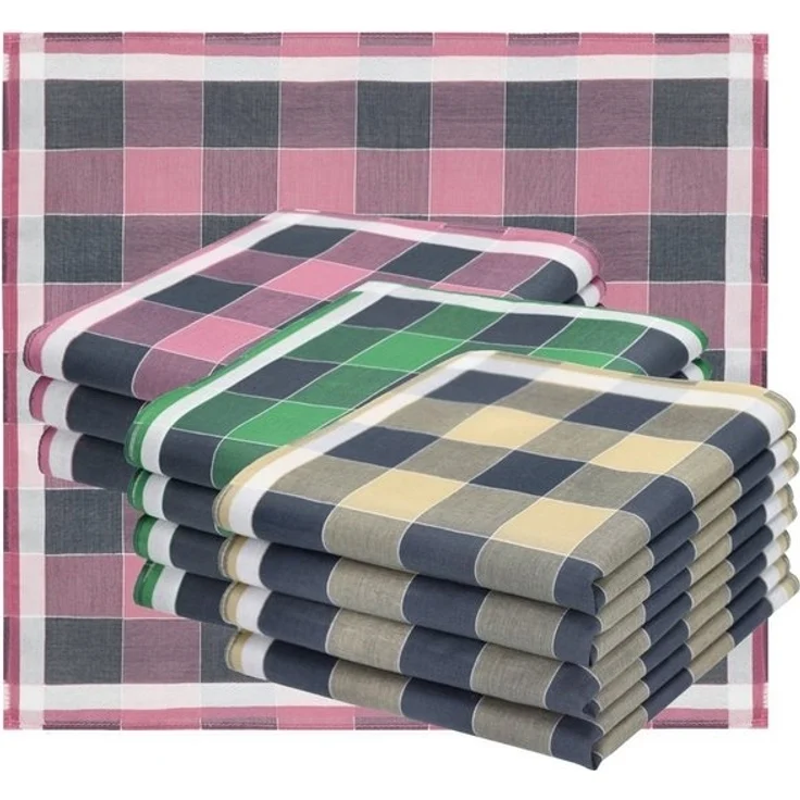 Betz Taschentuch 12 Stück Damen Stoff Taschentücher Paloma III Größe 30x30 cm, (Set, 12-St. Dessin 8), 100% Baumwolle, Dessin 8 – Bild 4