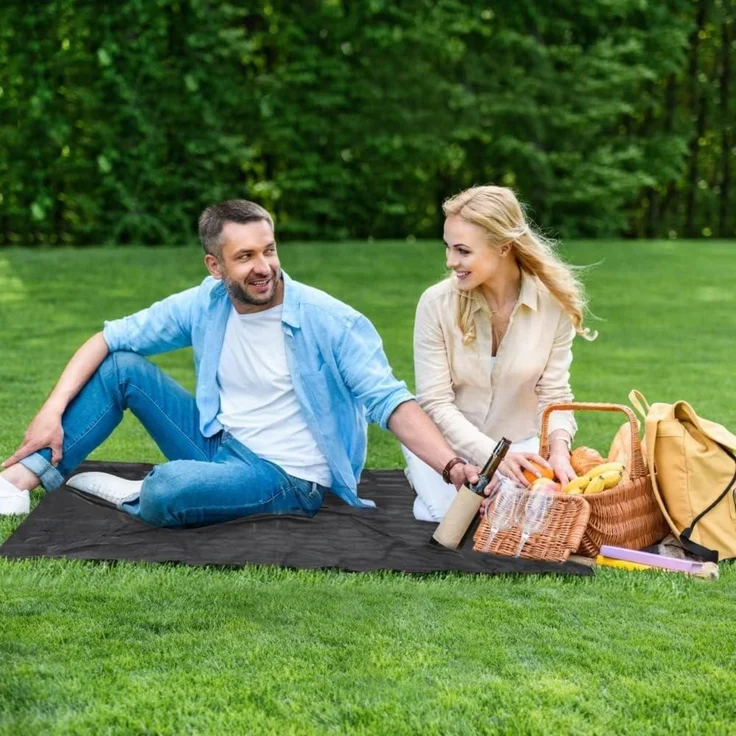 Picknickdecke Stranddecke Color 1- Schwarz 110 x 140 cm (Rechteckig) – Bild 6