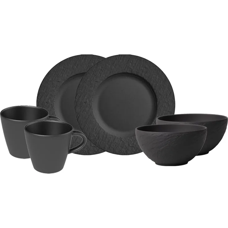 Villeroy & Boch Manufacture Rock Frühstücks-Set 6-teilig schwarz