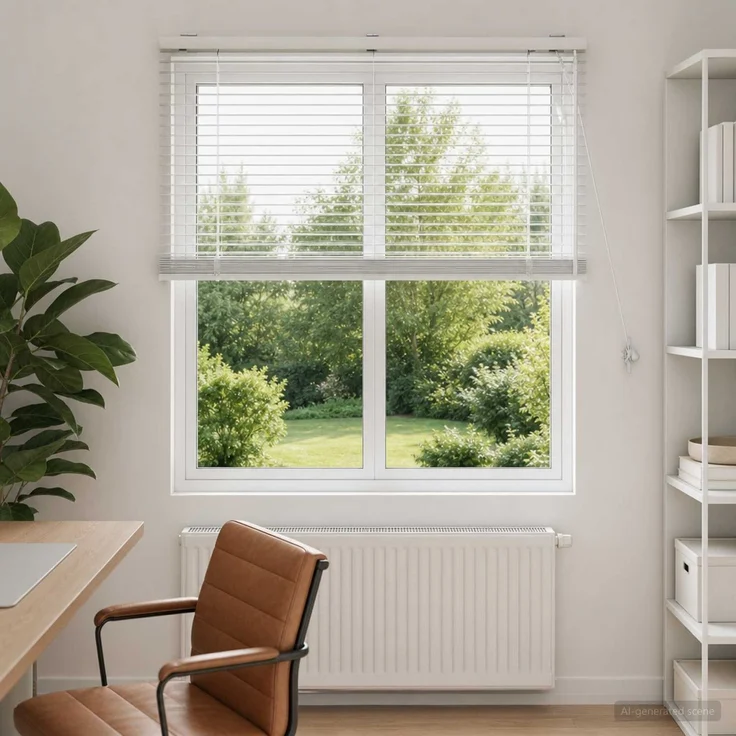vidaXL Venezianische Jalousie Weiß 120 x 130 cm 35 mm 42015395 – Bild 1