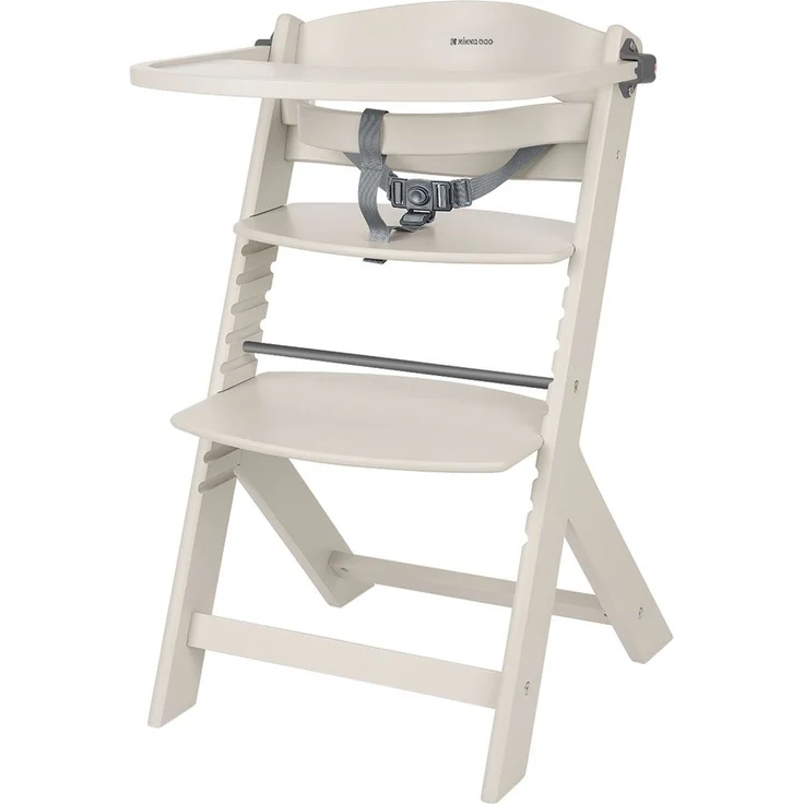 Kikka boo Kinderhochstuhl Nordy Holz Kinderstuhl Fußstütze verstellbarer Sitz beige – Bild 1