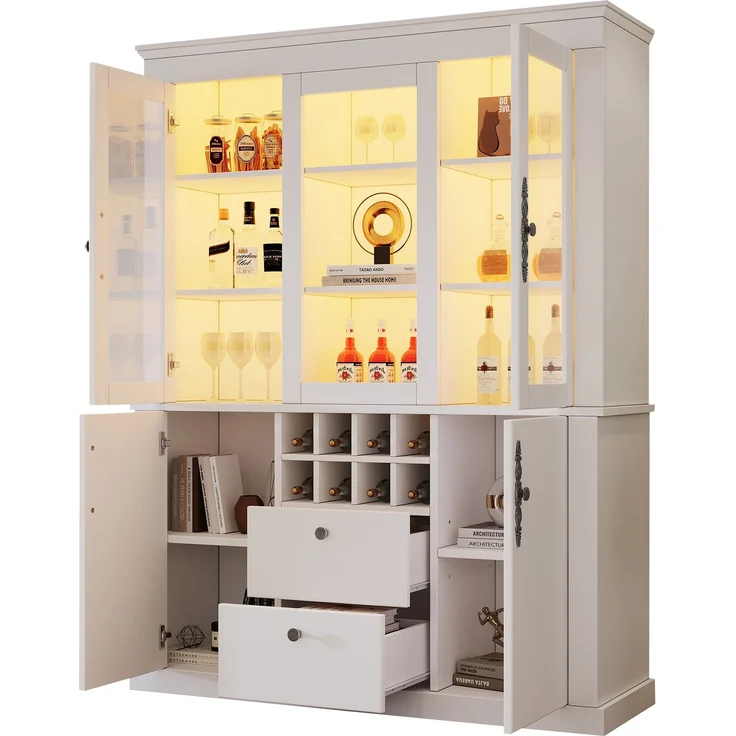 ZUBALIYA Schrank mit LED-Beleuchtung mit Schubladen in Weiß, ideale Lösung für kleine Räume, robuste Verarbeitung, langlebige Materialien, einfache Selbstmontage, mit verständlicher Aufbauanleitung – Bild 15
