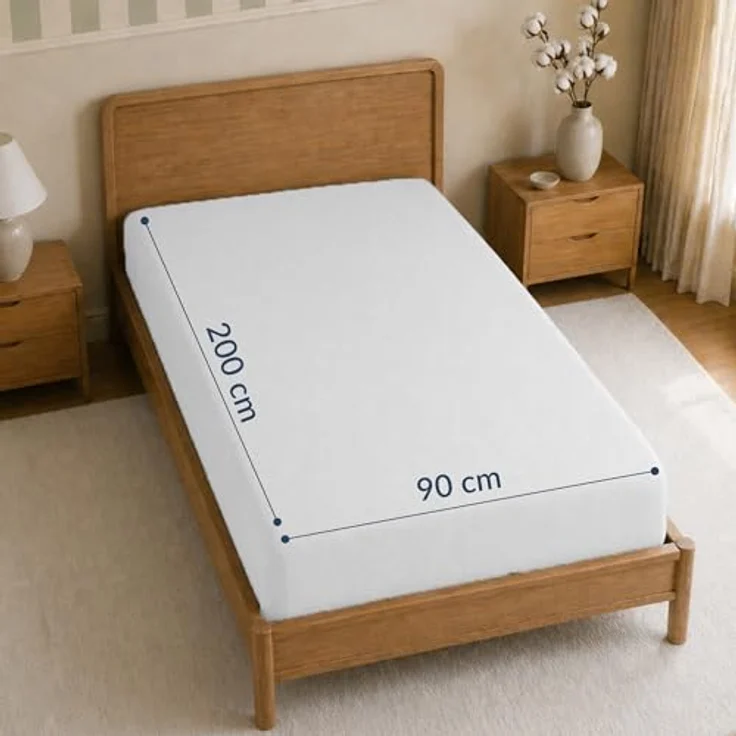 Twinzen Spannbettlaken Baumwoll-Jersey 90x200 Weiß Steghöhe 30 cm | Weich & hautfreundlich · Atmungsaktiv · Rundumgummi für sicheren Halt · Waschbar bei 60 °C · OEKO-TEX zertifiziert – Bild 3