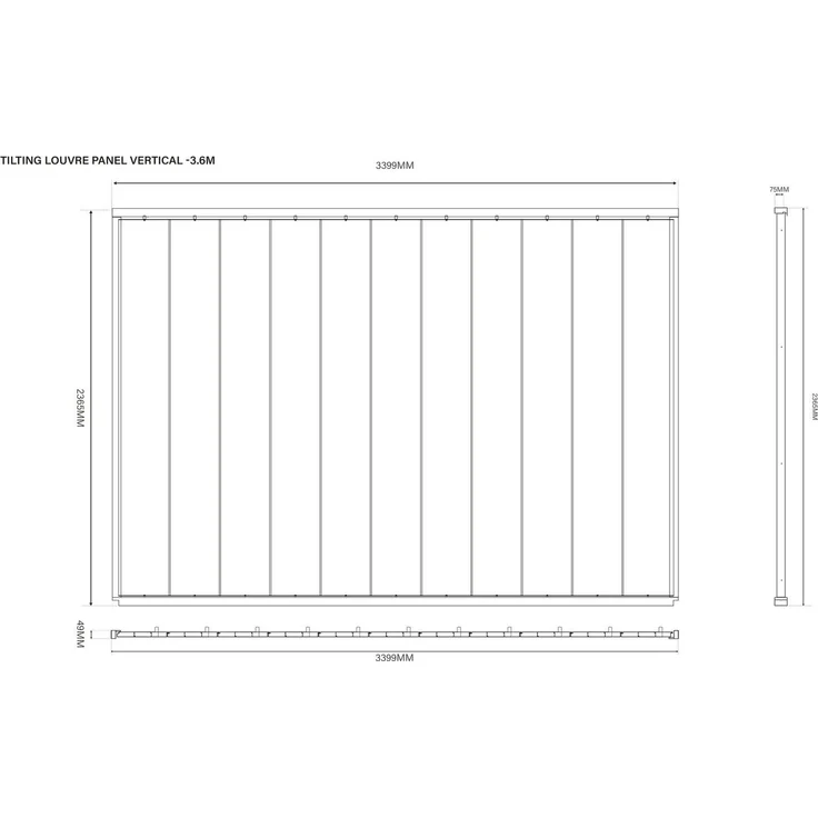 Weide Pergola Sichtschutzwand 3,6m mit kippbaren Lamellen anthrazit – Bild 8