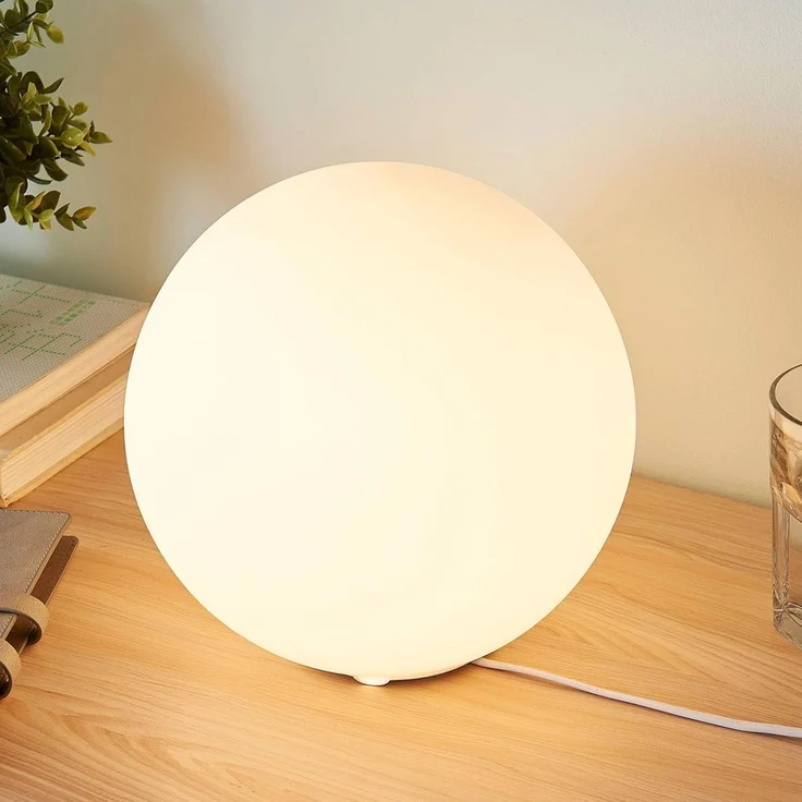 Lindby Tischleuchte Marike, Glas Weiß IP20, 1 x 15 W LED – Bild 5