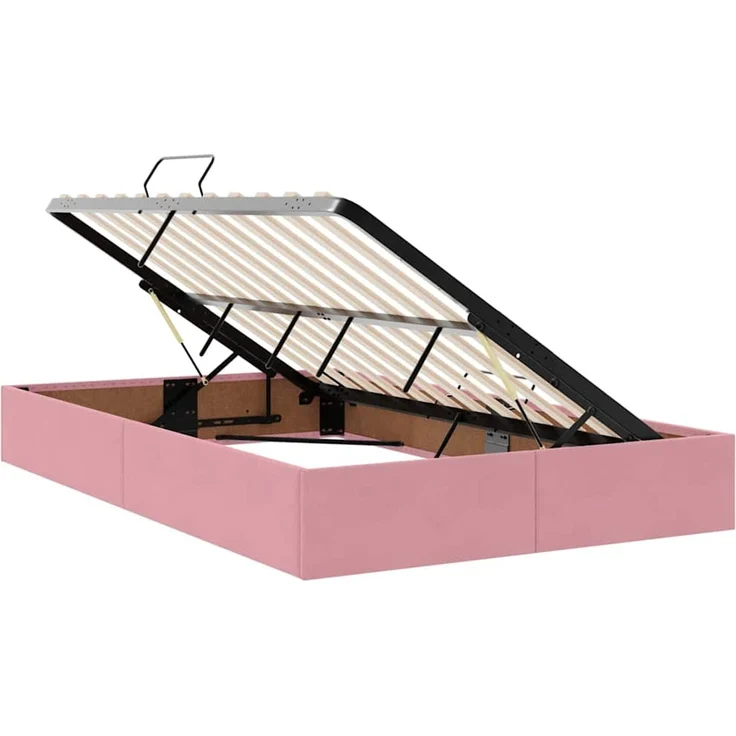 vidaXL LED-Speicherbett mit Matratze Rosa 120 x 200 cm Samt 3372782 – Bild 7