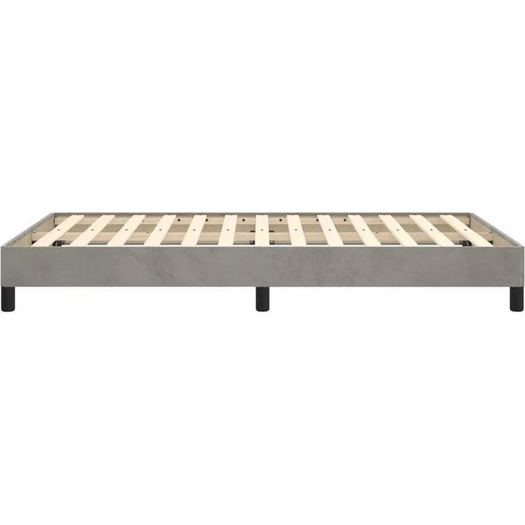 vidaXL Bettgestell ohne Matratze Hellgrau 120x190 cm Samt 3269625 – Bild 6