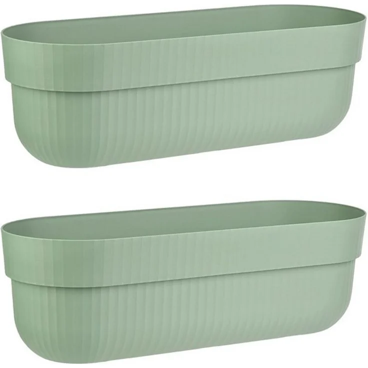 Engelland Blumenkasten mit Wasserspeicher/Drainagesystem und Abstandshalter (Vorteils-Set, 2 St), Blumentopf, 50 cm, PP-Kunststoff, Balkonkasten, länglich, formstabil – Bild 4