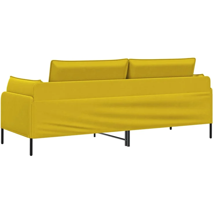 vidaXL 3-Sitzer-Sofa 3-Sitzer Gelb 222 x 81 x 89 cm Samt 42048649 – Bild 5
