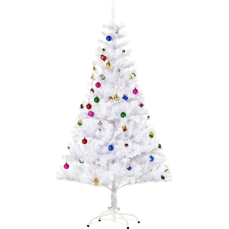 HOMCOM Künstlicher Weihnachtsbaum Künstlicher Weihnachtsbaum, 85x150 cm (BxH), weiß – Bild 1