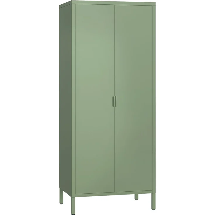 skølm 'Ituri' Kleiderschrank, Metall, 170x45x80 cm, mintgrün, Garderobe mit 4 Fächern und 2 Kleiderstangen – Bild 2