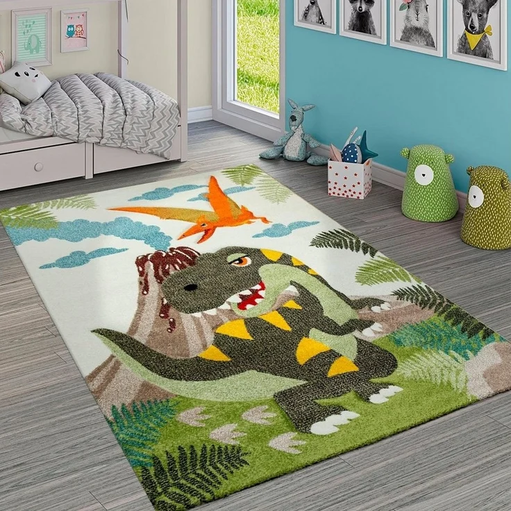 Paco Home Kinderteppich Diamond 636, rechteckig, Höhe: 18 mm, 3D-Design, Motiv Dinosaurier, Kinderzimmer – Bild 3