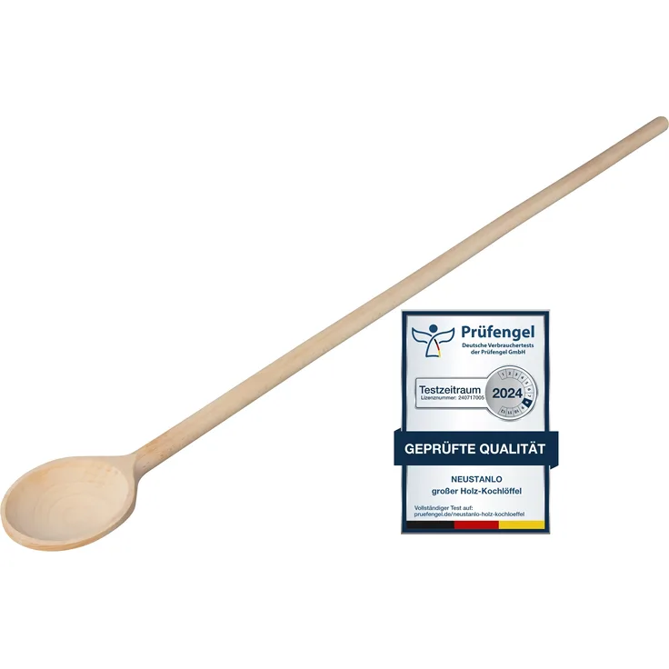 Neustanlo | Holzkochlöffel Buche 80cm | naturbelassen | extra lang | ideal für große Töpfe und Kessel