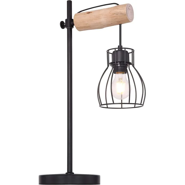 GLOBO Tischleuchte Wohnzimmer Holz Tischlampe mit Schalter Schlafzimmer 15326TN