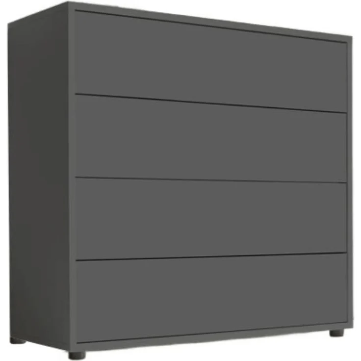 BMG Möbel Schubkastenkommode Mailand 3 (79 cm breit mit 4 Schubladen), mit Antifingerprint-Beschichtung, Füße Holz oder Metall – Bild 1