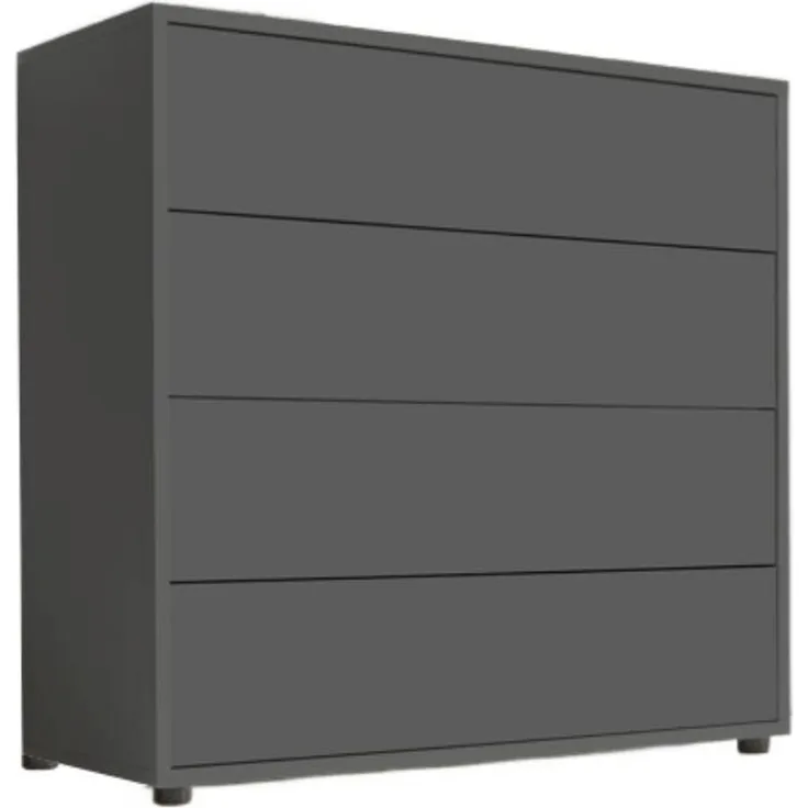 BMG Möbel Schubkastenkommode Mailand 3 (79 cm breit mit 4 Schubladen), mit Antifingerprint-Beschichtung, Füße Holz oder Metall