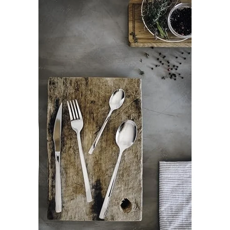 Monix Génova Besteck-Set, 24-teilig, hochglanzpolierter Edelstahl, 18-10, mit Steakmesser, modernes Design, 2,5 mm dick – Bild 5