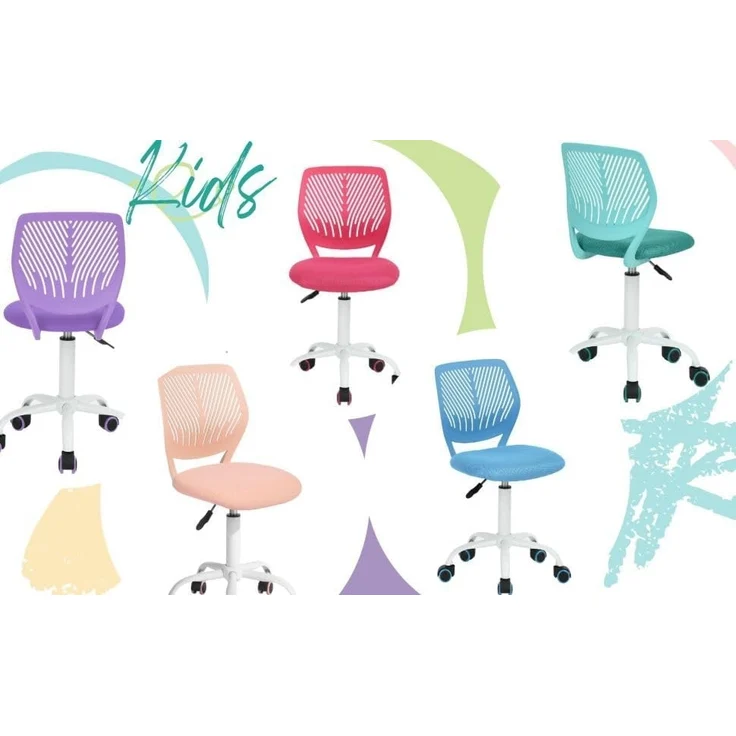 FurnitureR 2 Stück farbenfroher Stuhl, Computersitz, modern und verstellbar, Armlehne und Drehgelenk, Schreibtisch für Kinder, Arbeitszimmer, Arbeitsstuhl, Violett, Metall, Violett, 38,5x40 cm x – Bild 10