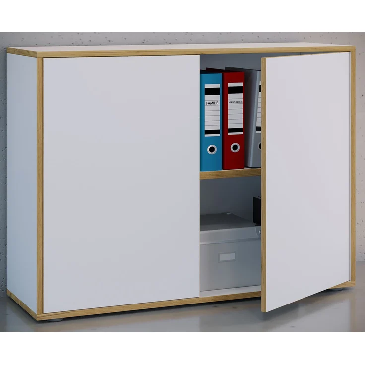 VCM Büroschrank Salia 920722 Weiß H. 74 x B. 100 x T. 33 cm – Bild 3